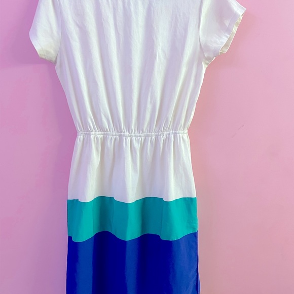 Dresses & Skirts - D Muse by Dressberry stripped dress in fresh white, green & blue colour
